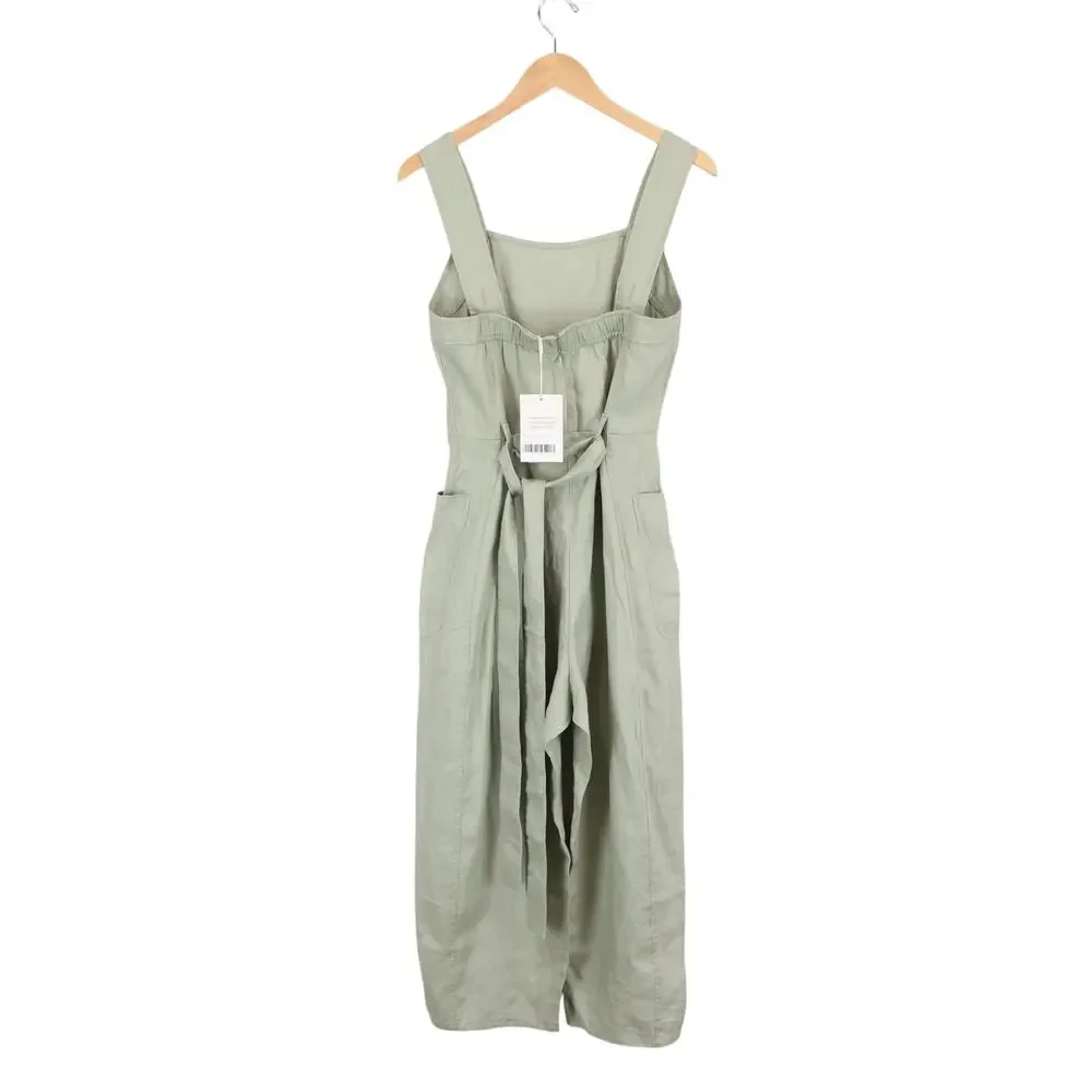 Everlane The Linen Utility Coverall Jumpsuit Seagrass Green Size 4 NWT